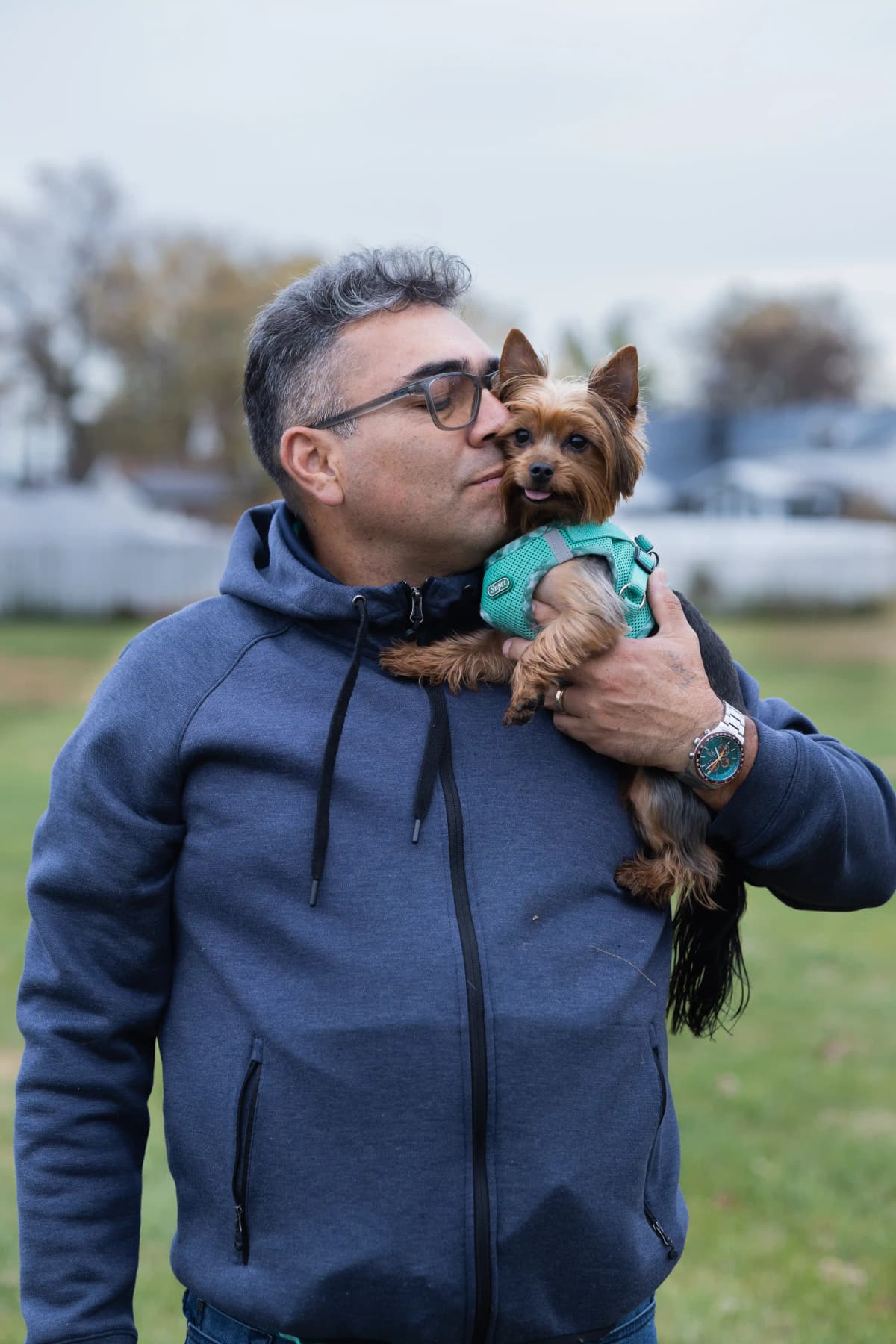 Luis Francisco Perez, Co-Founder of Prinmaxx with his beloved Sunshine Yorkie